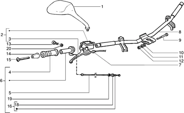 Pieces composant le guidon