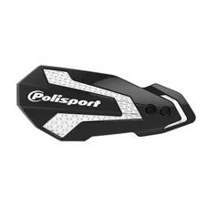 PROTEGE MAIN MOTO MX FLOW KAWASAKI 250 KX F 2008>2018, 450 KX F 2008>2018 (FIXATION UNIVERSEL GUIDON + FIXATION SPECIFIQUE VEHICULE) VERSION OUVERTE NOIR/BLANC -POLISPORT