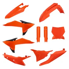 CARROSSERIE/CARENAGE MOTO MX KTM 125 SX 2025>, 250 SX-F 2025>, 350 XC-F 2025>, 450 SX-F 2025> ORANGE (KIT PLASTIQUES 10 PIECES) -POLISPORT