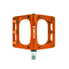 PEDAL MTB PLATEFORME DOWNHILL/BMX SWITCH FREERIDE ALUMINIUM CNC ORANGE THREAD 9/16 WITH PICOTS (PAIR) 100X90MM