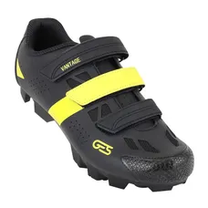 MTB SHOE GES VANTAGE2 BLACK/YELLOW FLUORESCENT T41 MOUNTING KIT 3 VELCROS COMPATIBLE SPD (PAIR)