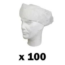 CHARLOTTE/SOUS CASQUE TAILLE UNIQUE POUR UNE MEILLEURE HYGIENE (LIVRE PAR 100) - IDEAL POUR LES LOUEURS DE VELO DONC DE CASQUE -BLANC