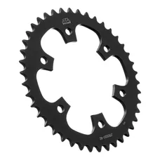 ADAPTABLE MOTORCYCLE REAR SPROCKET ROYAL ENFIELD 350 HNTR 2023>, 350 CLASSIC 2021>, 350 METEOR 2021>2024, 350 BULLET 2024> 520 42 DTS STEEL BLACK (DIAMETER 111/143/10.5) -JT SPROCKETS