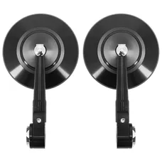 REAR-VIEW MIRROR MOTORCYCLE AVOC HANDLEBAR END ROUND ANTI EBLOUISSEMENT ALUMINIUM BLACK DIAMETER 13 AND 17 mm (PAIR)