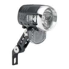BICYCLE LIGHT E-BIKE FRONT ON FORK AXA BLUELINE 6/12-SPEED 50LUX (38 mm) BLACK COMPATIBLE DYNAMO - FOR VOIR TO 70M AND VISIBLE TO 4KMS