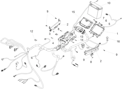 Circuit electrique arrière