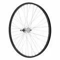 MTB WHEEL BRAKE SHOE 26" M110 REAR BLACK HUB SILVER ALUMINIUM AXLE PLEIN FREEWHEEL 7/6/5-SPEED (SOLD WITH NUT 10X100) RIM 21C