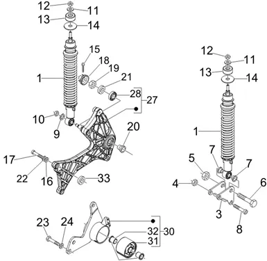 Suspension arrière - Amortisseur/s