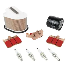 KIT ENTRETIEN MOTO ADAPTABLE KAWASAKI 800 Z800 ABS 2013>2016, Z800 E ABS 2013>2016 PLAQUETTE METAL FRITTE (PACK 9 PIECES) -SELECTION P2R PREMIUM