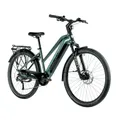 ELECTRIC BICYCLE/E-BIKE TREKKING BIKE 29 LEADER FOX SANDY WOMEN'S GREEN EMERAUDE GLOSS 9-SPEED HUB MOTOR AR BAFANG 36-SPEED 45NM BATTERY 20AH (18'' - H46CM - SIZE M - FOR ADULT OF 168 cm TO 178 cm)