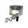 RESERVOIR/TANK OF BRAKE MASTER CYLINDER UNIVERSAL OVAL ALUMINIUM CNC SILVER (OUTLET UNDERSIDE RIGHT) -P2R