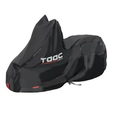 PROTECTIVE COVER MOTORCYCLE TAAC PLUS HYDROSCUD POLYESTER WATERPROOF/WATERPROOF 2000 mm SIZE S BLACK (186X86X124CM) (STRAP ANTI-FLOATING/EYELET LOCK/BAG OF STORAGE)
