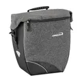 BICYCLE PANNIER IBERA PRO GRISE 30L MOUNTING KIT SYSTEM PAKRAK SIDE (32X16X34CM) - COMPATIBLE WITH CARRIER 205653 - SUPPLIED WITH BANDOUILLERE
