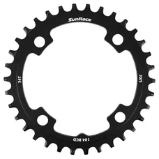 PLATEAU VTT 4BRA D.104 POUR SUNRACE 34DTS MONO NOIR ALU COMPATIBLE AUTRES MARQUES NARROW WIDE