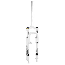 MTB FORK 26 " ZOOM 386MLO TO RESSORT WHITE ADJUSTABLE/BLOCABLE DEB. 60 mm PIVOT LISSE 285 mm 1''1/8-28,6 OUTER COMPATIBLE V-BRAKE/DISC
