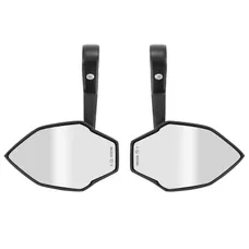REAR-VIEW MIRROR MOTORCYCLE AVOC OHIO ALUMINIUM BLACK WITH ADAPTER PLASTIC FITTING EXTREMITE HANDLEBAR 22,2 OR 25,4 mm (PAIR) (CE APPROVED)