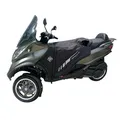 TABLIER COUVRE JAMBE TUCANO POUR PIAGGIO 125 MP3 2006>, 250 MP3 2008>, 300 MP3 2012>2018, 400 MP3 2008>2021, 500 MP3 2010>2021 (R062PRO-X) (TERMOSCUD PRO 4 SEASON) (SYSTEME ANTI-FLOTTEMENT SGAS)