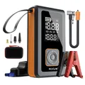 COMPRESSEUR A AIR / DEMARREUR BATTERIE RIXUS 4 EN 1 8000 mAh 5V2A NOIR AVEC ECRAN NUMERIQUE 24L/min MAX 10,3 BAR -RXAP05