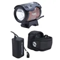 BICYCLE LIGHT TO BATTERY FRONT SPANNINGA THOR 1100 LUMENS (AUTONOMIE OF 6H30 TO 10H30, BATTERY EXTERNE 8,4-SPEED 2000MAH, SUPPLIED WITH PLUSIEURS SUPPORTS) (KIT WITH ACCESSOIRE) ALUMINIUM BROSSE