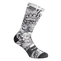 CHAUSSETTES / SOCQUETTES ETE GIST TRENDY COMICS NOIR ET BLANC 38/42 ECOLOGIQUE - HAUTEUR 20 cm (PAIRE) -5863