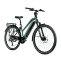 ELECTRIC BICYCLE/E-BIKE TREKKING BIKE 29 LEADER FOX SANDY WOMEN'S GREEN EMERAUDE GLOSS 9-SPEED HUB MOTOR AR BAFANG 36-SPEED 45NM BATTERY 20AH (16,5'' - H43CM - SIZE S - FOR ADULT OF 158 cm TO 168 cm)