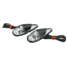 ECLAIRAGE DECO REPLAY GOUTTE D'EAU FENDER TRANSPARENT/CARBONE AMPOULE BLEU (L 62mm / H 23mm / L 18mm) (PAIRE) **