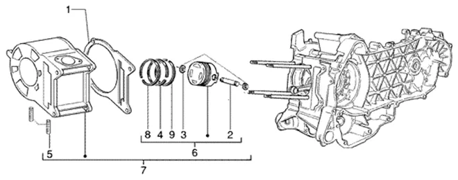 Ensemble cylindre-piston-axe de piston