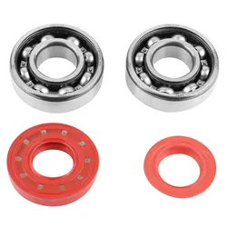 ADAPTABLE CRANKSHAFT BEARING + GASKET SCOOTER P2R MBK 50 BOOSTER, NITRO/YAMAHA 50 BWS, AEROX/APRILIA 50 SR/CPI 50 ARAGON/GENERIC 50 IDEO/KEEWAY 50 FOCUS (KIT 6204 FAG STEEL C3/GASKET RACING RED)