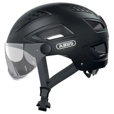 ADULT BICYCLE HELMET ABUS URBAN HYBAN 2.0 ACE VELOURS BLACK LIGHT INTEGRATED SIZE M (52-58 cm) ADJUSTMENT ADJUSTMENT DIAL