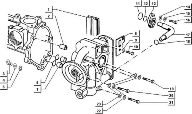 Tube pompe huile-culasse-fix. ensemble pompe
