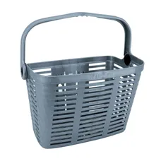 FRONT BASKET PLASTIC GREY FOR E-BIKE WITH ANSE MOUNTING KIT WIDTH 90 mm SYSTEM CLIPS (WITH ADAPTER 22/26/32) - WEIGHT MAX 5 kg