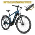 ELECTRIC BICYCLE/E-BIKE TREKKING BIKE 28 LEADER FOX BARNET 2025 MEN'S BLUE 9-SPEED MID-DRIVE MOTOR BAFANG M510 36-SPEED 95NM BATTERY 20AH (19'' - H48CM - SIZE L - FOR ADULT OF 178 cm TO 185 cm)