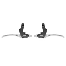 LEVIER DE FREIN VTT/VTC V-BRAKE 4 DOIGTS NEWTON ALU ARGENT/NOIR (PAIRE SUR CARTE)