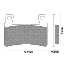 BRAKE PAD SET NEWFREN FOR HARLEY DAVIDSON 1745-1868 FAT BOY 2015> FRONT, 1584-1690 SOFTAIL 2015> FRONT, 1200 XR 2009>2012 FRONT, 1800 CVO 2017> FRONT (FD0533SH) (CUSTOM HD SINTERED METAL)
