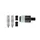 ADAPTER TUBELESS VALVE DUNLOP/DV SCHWALBE CLIK VALVE VALVE CORE REMOVABLE + ADAPTER HEAD OF PUMP (SOLD AS A PAIR CARDED)