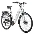 VELO ELECTRIQUE/VAE CITY 28 LEADER FOX INDUKTORA MIXTE BLANC 7V MOTEUR ROUE AR BAFANG 36V 45Nm BATTERIE 15Ah (18'' - H46cm - TAILLE M - POUR ADULTE DE 168cm à 178cm)