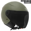OPEN-FACE HELMET SCOOTER ADX AJ020 GREEN OLIVE M (SINGLE VISOR) (ECE 22.06)