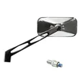 REAR-VIEW MIRROR MOTORCYCLE VICMA CUSTOM RECTANGLE LEFT M10/125 METAL CHROME **