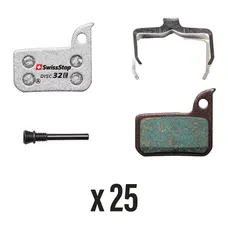 PLAQUETTE DE FREIN ROUTE / VTT SRAM FORCE 1, FORCE 22, RED 22B1, CX1, RIVAL 1, APEX HRD ET ULTIMATE (SWISSSTOP ORGANIC - DISC 32E) (VENDU PAR 25) - COMPATIBLE VAE