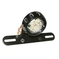 SUPPORT DE PLAQUE AVEC FEU ARRIERE A LEDS ROND NOIR (DIA 60mm) (HOMOLOGUE CE) -REPLAY- (OFFRE EXCEPTIONNELLE)