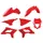 BODYWORK/FAIRING MOTORCYCLE ENDURO RESTYLING BETA 125, 250, 350, 390, 400, 480 RR 2-STROKE/4-STROKE 2013>2017 RED (KIT PLASTICS 7 PIECES) -POLISPORT