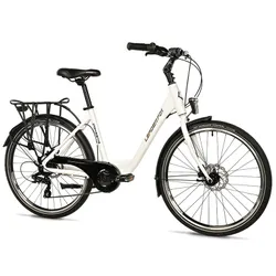 VELO MUSCULAIRE CITY BIKE 26 LEADER FOX DOMESTA 2025 FEMME BLANC 7V CADRE ALU 17 POUCES (TAILLE ADULTE 165 à 173 cm)