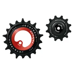 DERAILLEUR JOCKEY WHEEL AOPW TRIPEAK 12-18 TEETH CERAMIC 12X1-SPEED SRAM MTB EAGLE AXS RED (SET OF 2) (WARRANTY 4 YEARS)