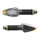 CLIGNOTANT UNIVERSEL REPLAY MINI PYRAMIDE 8 LEDS BASE ABS TRANSPARENT/CARBONE AVEC TEMOIN (L 68mm / H 27mm / L 30mm) (HOMOLOGUE CE) (PAIRE)