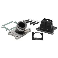 REED VALVE 50CC GEARED MOTORCYCLE MALOSSI MHR VITON + PIPE FOR MINARELLI 50 AM6/MBK 50 X-POWER/YAMAHA 50 TZR/DERBI 50 SENDA/PEUGEOT 50 XPS/GILERA 50 SMT, RCR (FOR PHBG 19-21, DIAMETER INNER 25 mm)