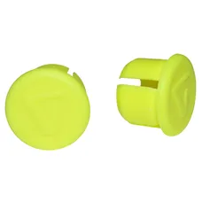 HANDLEBAR END PLUG ROAD VELOX YELLOW FLUORESCENT (CARDED PER 2)