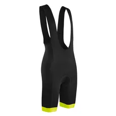 CYCLING SHORTS GIST BIB STRAPS FLOW BASE COOLMAX BLACK BORDS YELLOW FLUORESCENT XL -5116