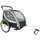 REMORQUE VELO ENFANT - POUSSETTE COUVERTE 2 PLACES EN ALU MAXI 36Kg COLORI VERT/NOIR AVEC ROUES 20" -FIXATION AXE DE ROUE - LIVRE AVEC ROUE AVANT + POIGNEE FREIN - MONTAGE RAPIDE SANS OUTIL