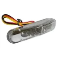 FEU ARRIERE 50 A BOITE/MOTO TRIANGLE TRANSPARENT A LEDS SANS ECLAIRAGE DE PLAQUE (6 LEDS ROUGES) (HOMOLOGUE CE) -REPLAY