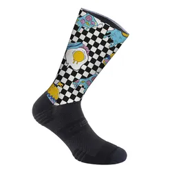 SOCKS/ANKLE SOCKS SUMMER GIST RANGE PIT STOP DAMIER BLACK AND WHITE COVERING FOOD 43/47 ECOLOGIQUE - HEIGHT 22 cm (PAIR) -5868